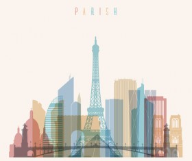 Paris building vector illustration