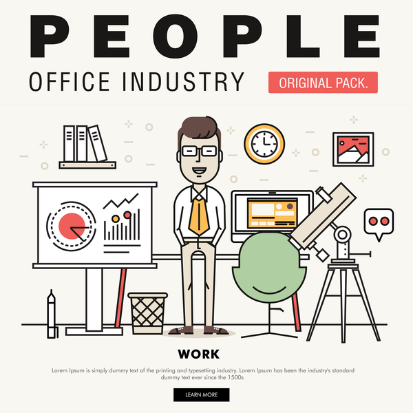 People office industry template vectors sert 03