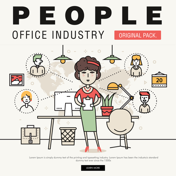 People office industry template vectors sert 05