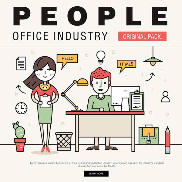 People office industry template vectors sert 06