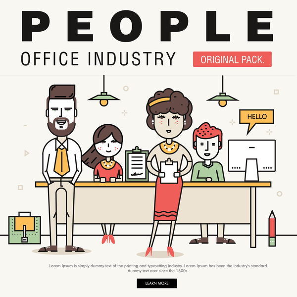 People office industry template vectors sert 08