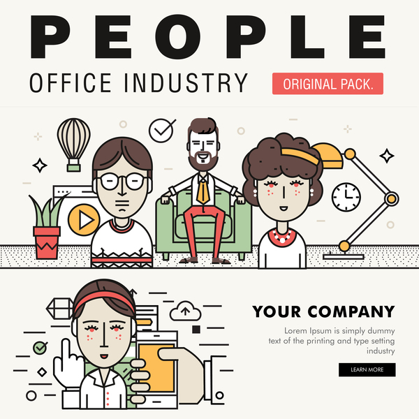 People office industry template vectors sert 11