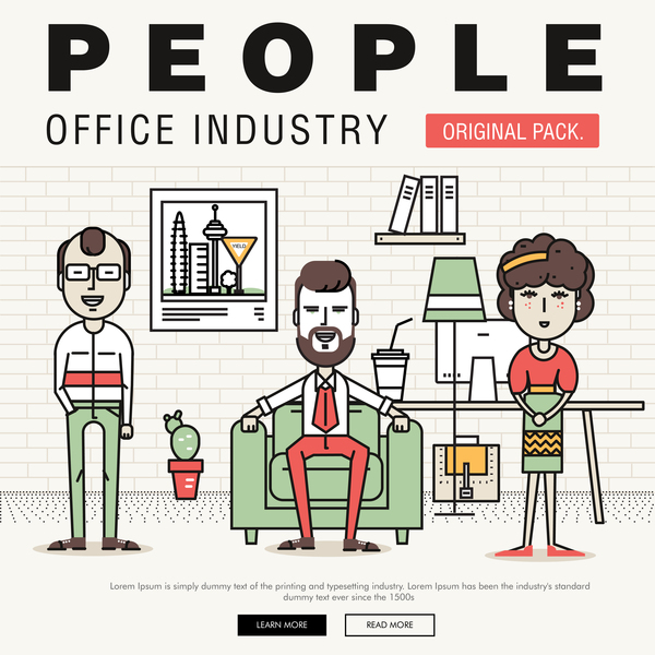 People office industry template vectors sert 17