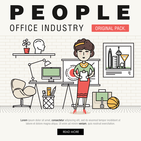 People office industry template vectors sert 18