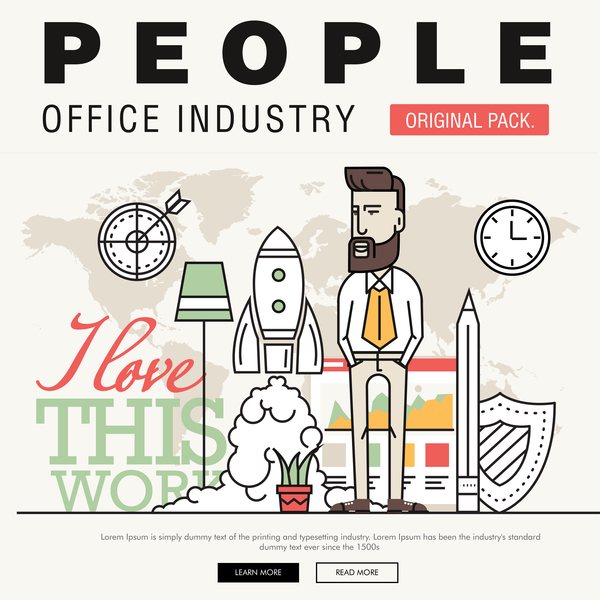 People office industry template vectors sert 19