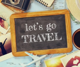 Photo on the drawing board with a map to travel HD picture