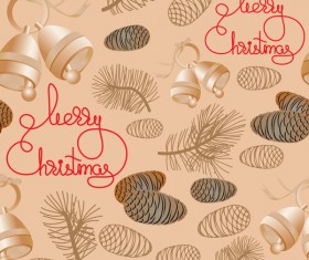Pine cones with christmas pattern seamless vector 01