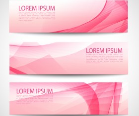 Pink banner abstract vector 01