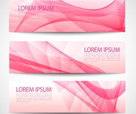 Pink banner abstract vector 02