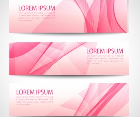 Pink banner abstract vector 03