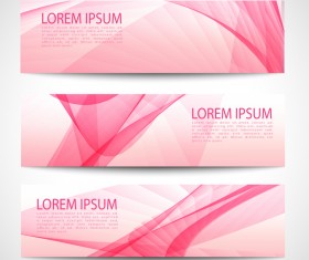 Pink banner abstract vector 04