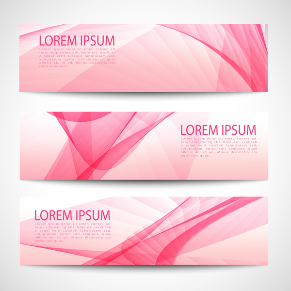 Pink banner abstract vector 04