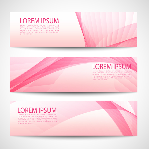 Pink banner abstract vector 05