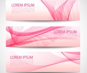 Pink banner abstract vector 06