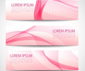 Pink banner abstract vector 07