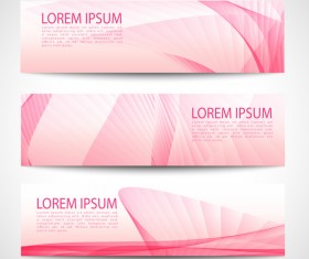 Pink banner abstract vector 08