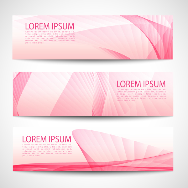 Pink banner abstract vector 08