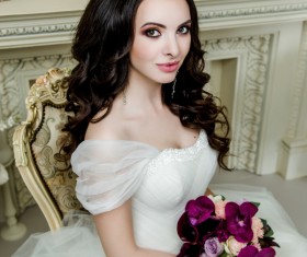 Portrait of gorgeous bride in luxury wedding dress Stock Photo 11