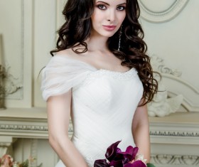 Portrait of gorgeous bride in luxury wedding dress Stock Photo 12