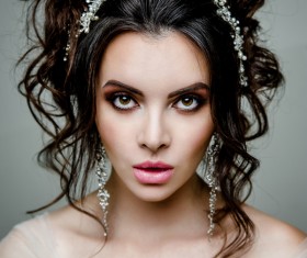 Portrait of gorgeous bride in luxury wedding dress Stock Photo 21