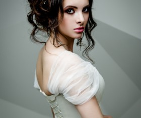 Portrait of gorgeous bride in luxury wedding dress Stock Photo 23