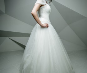 Portrait of gorgeous bride in luxury wedding dress Stock Photo 24