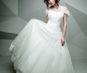 Portrait of gorgeous bride in luxury wedding dress Stock Photo 25