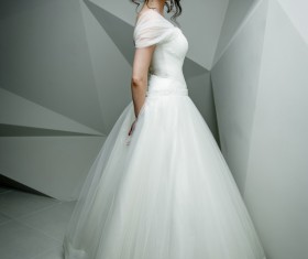 Portrait of gorgeous bride in luxury wedding dress Stock Photo 26