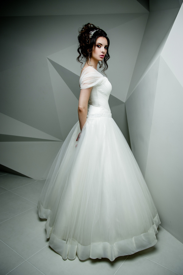 Portrait of gorgeous bride in luxury wedding dress Stock Photo 26