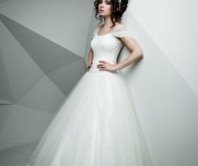 Portrait of gorgeous bride in luxury wedding dress Stock Photo 27