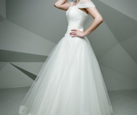 Portrait of gorgeous bride in luxury wedding dress Stock Photo 28