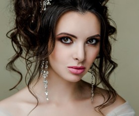 Portrait of gorgeous bride in luxury wedding dress Stock Photo 29