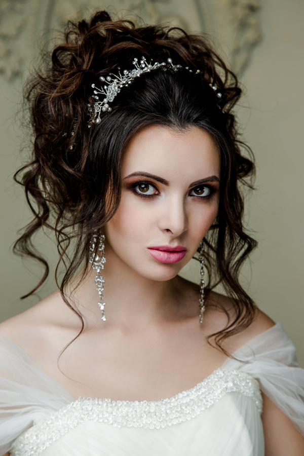 Portrait of gorgeous bride in luxury wedding dress Stock Photo 29