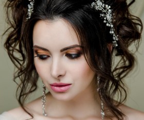 Portrait of gorgeous bride in luxury wedding dress Stock Photo 31