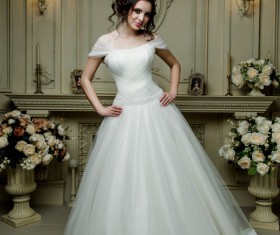 Portrait of gorgeous bride in luxury wedding dress Stock Photo 33