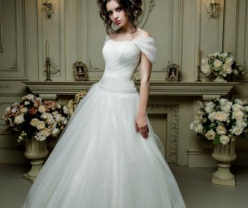 Portrait of gorgeous bride in luxury wedding dress Stock Photo 34