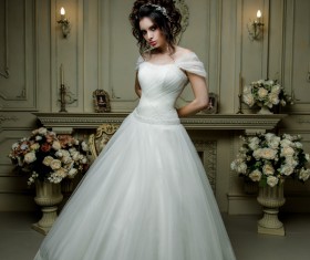 Portrait of gorgeous bride in luxury wedding dress Stock Photo 35