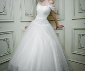 Portrait of gorgeous bride in luxury wedding dress Stock Photo 37