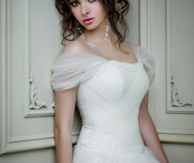 Portrait of gorgeous bride in luxury wedding dress Stock Photo 39