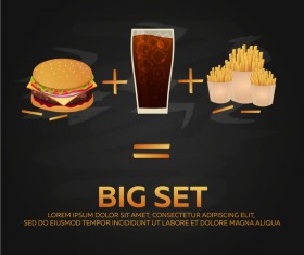 Poster fast food vector material 02