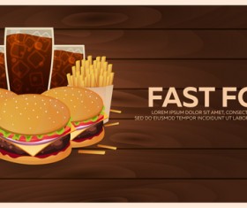 Poster fast food vector material 03