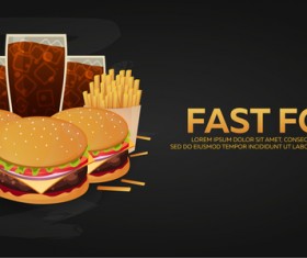 Poster fast food vector material 04