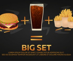 Poster fast food vector material 05
