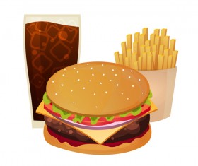Poster fast food vector material 06