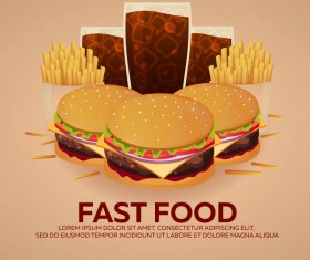 Poster fast food vector material 09