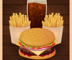 Poster fast food vector material 10