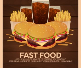 Poster fast food vector material 11