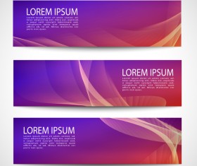 Purle business banner vector set 01