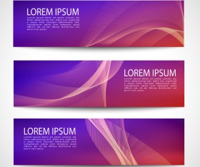 Purle business banner vector set 02