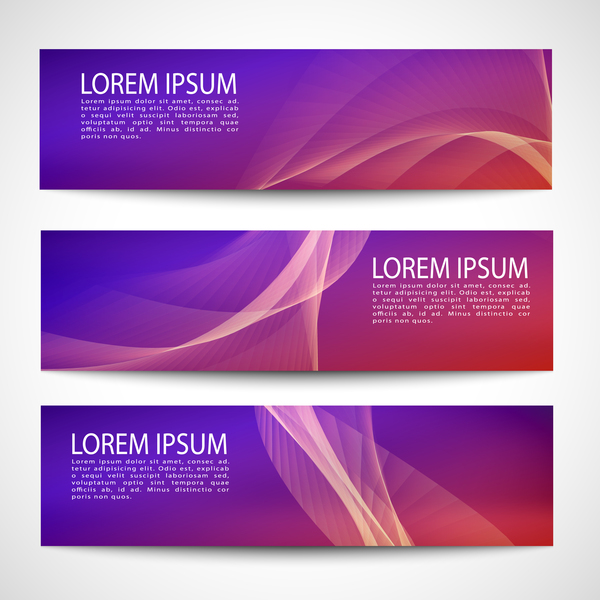 Purle business banner vector set 02